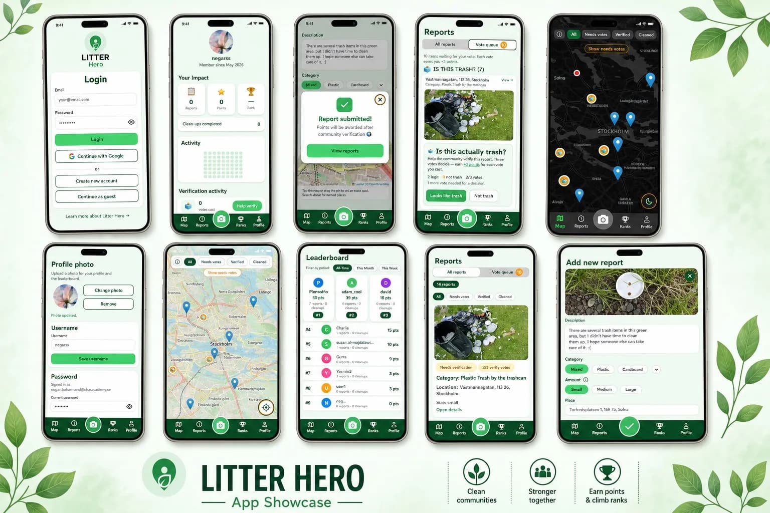 Litter Hero app map view